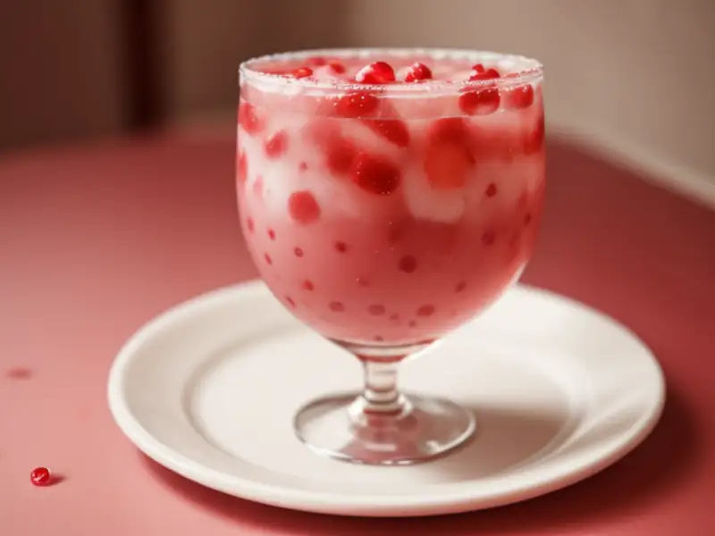 Frullato di banana, fragola e melagrana