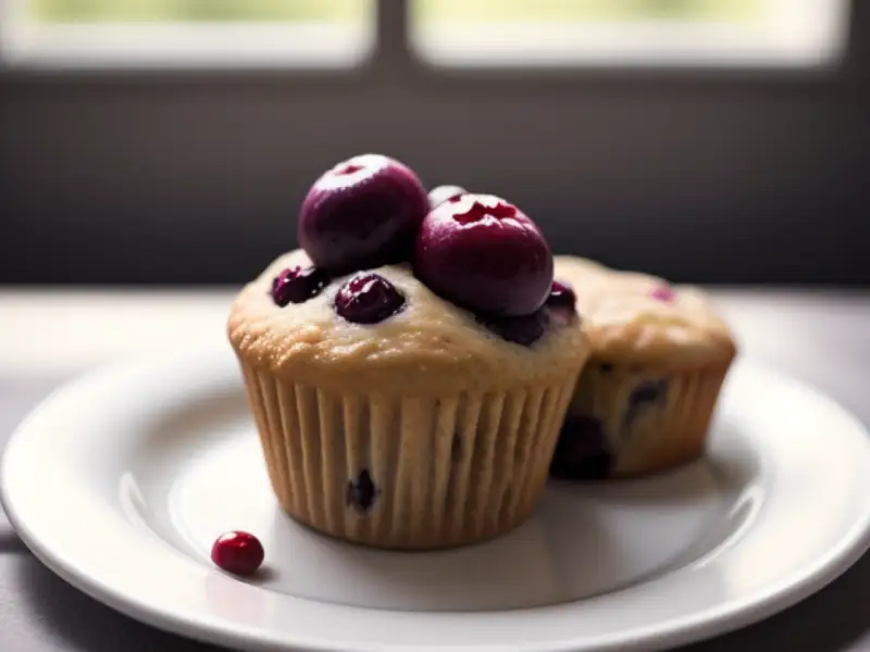 Muffin alla crusca con mele e mirtilli rossi
