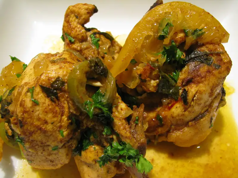 Tajine di pollo con limone e olive