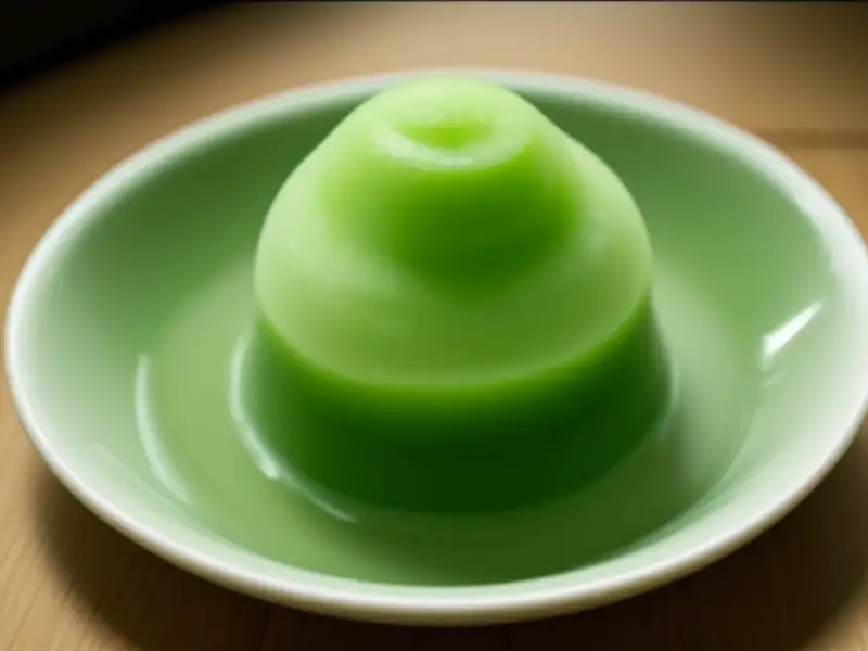 Tè verde al latte thai con gelatina